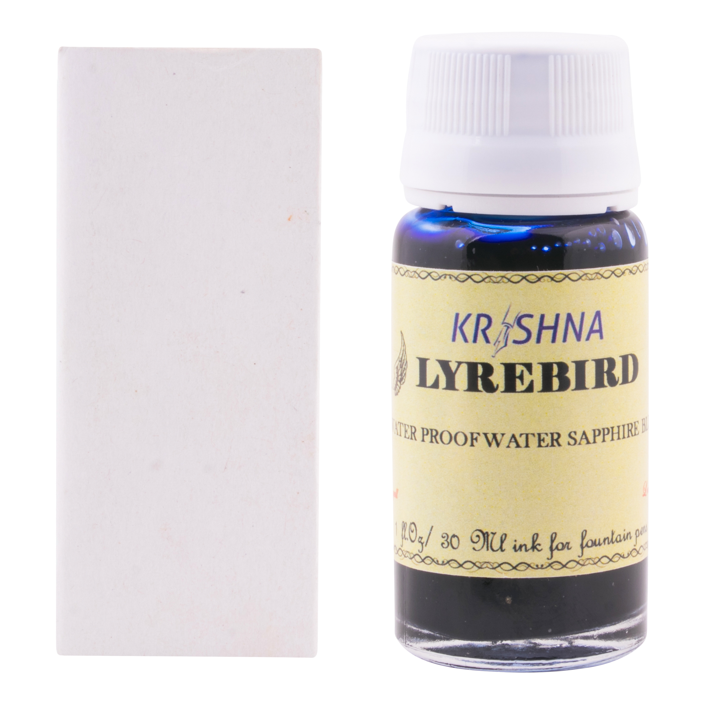 KRISHNA LYRE BIRD INK POT SAPPHIRE  BLUE
